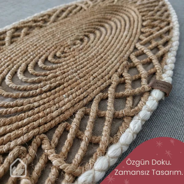Positano Oval Örgü Runner |  87x34 cm