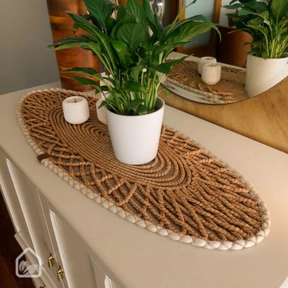 Positano Oval Örgü Runner |  87x34 cm