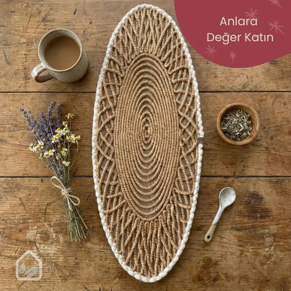 Positano Oval Örgü Runner |  87x34 cm